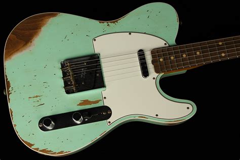 Fender Custom 1960 Telecaster Custom Heavy Relic Surf Green Sn R101919 Gino Guitars