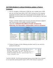 Prinaccounting Module Critical Thinking Option Part A Connect Docx