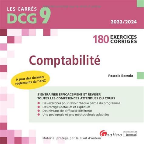 DCG 9 Exercices corrigés de Comptabilité 180 exercices corrigés et