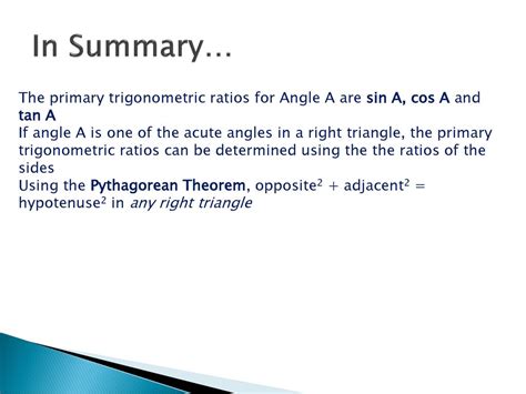 7 4 The Primary Trigonometric Ratios Ppt Download