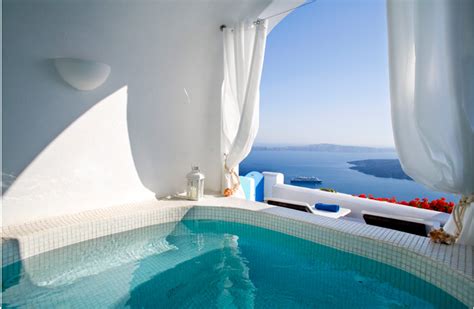 Greek Swimming Pool Inside Santorini Jacuzzi Viaggi