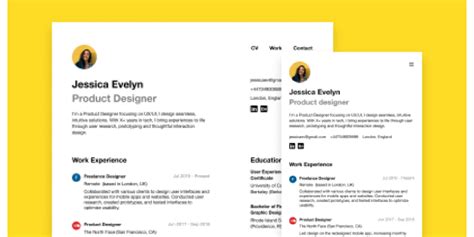 Simple Cv Resume Template Figma