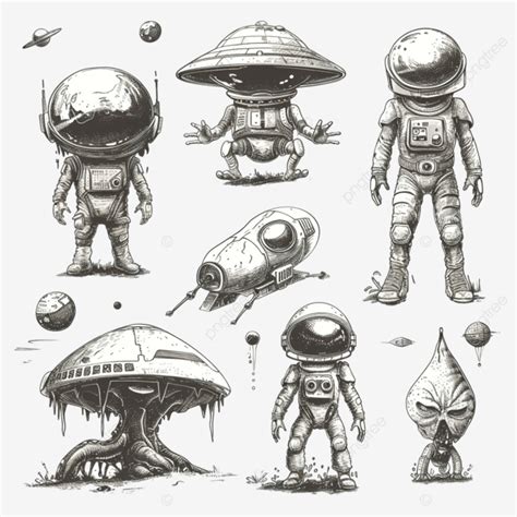 Moon Doodle Space Wars Alien Collection Set Moon Doodle Space Png