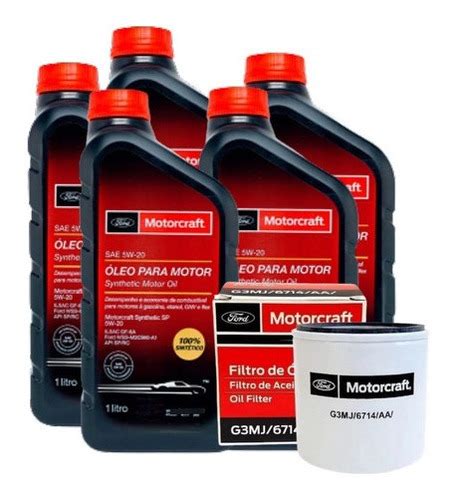 Kit 5l Óleo 5w20 100 Sintético E Filtro Motorcraft Original