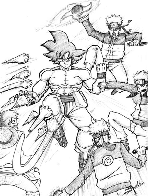 Son Goku vs Monkey D. Luffy and Naruto Uzumaki by toonager on DeviantArt