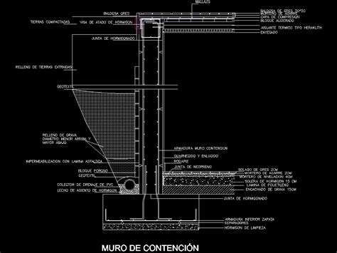 Plano muros de contención en AutoCAD CAD 25 98 KB Bibliocad