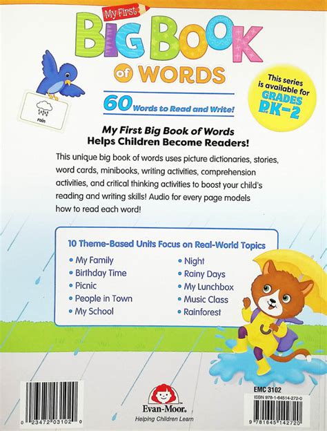 My First Big Book Of Words Grade K Evan Moor 9781645142720