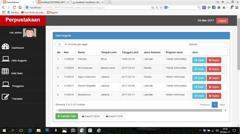 Part Demo Aplikasi Tutorial Membuat Aplikasi Perpustakaan Dengan Php