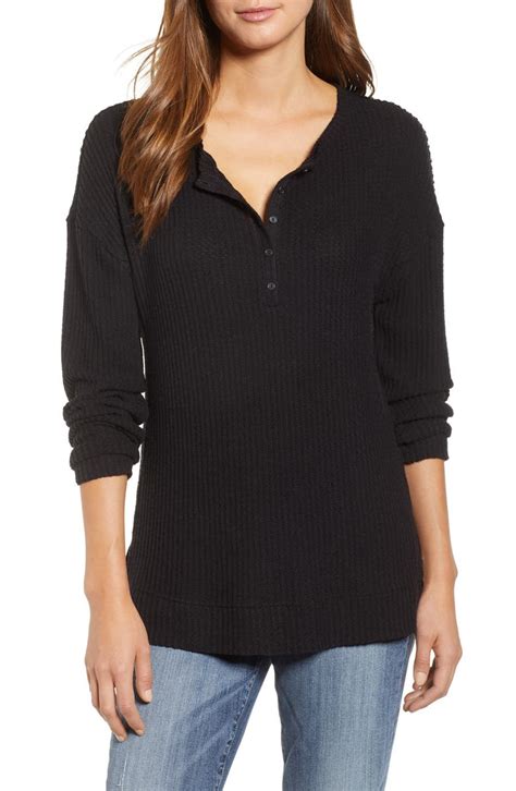 Caslon® Thermal Henley Top Regular And Petite Nordstrom