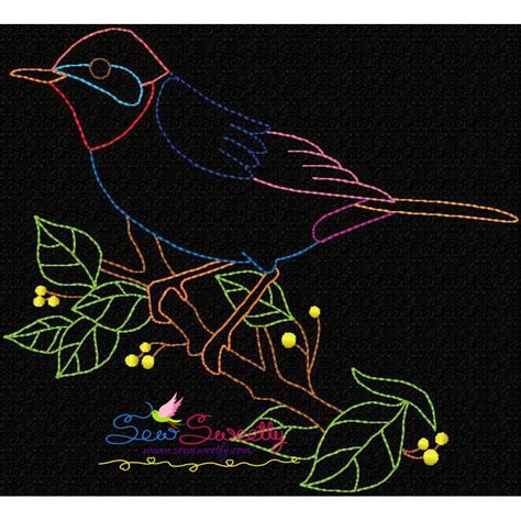 Colorful Vintage Bird Embroidery Design Sew Sweetly