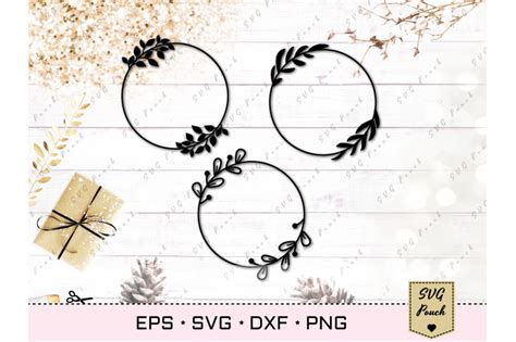 Circle Wreath With Leaves SVG By SVGPouch TheHungryJPEG