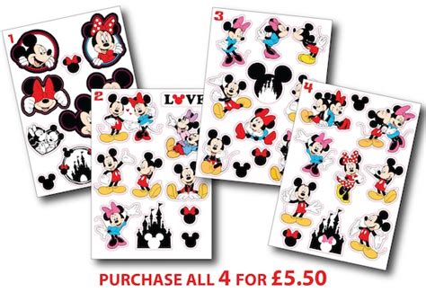 Disney Mickey Minnie Mouse Stickers Disney Waterproof Etsy UK