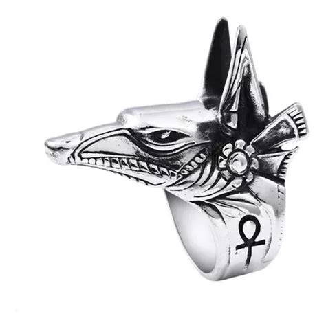 Anillo Anubis Egipto Vikingo Nordico Acero Inoxidable L Meses Sin