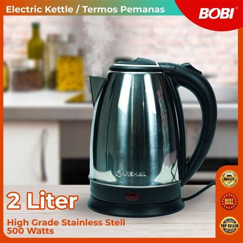 Promo Teko Listrik Kettle Pemanas Air Panas Stainless 2 Liter Electric