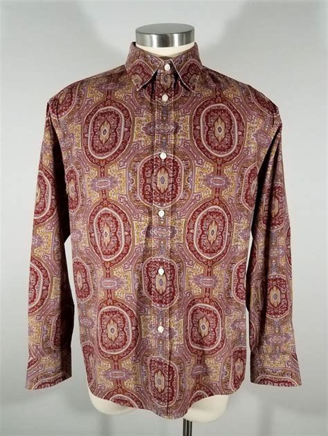 ROBERT GRAHAM Men S Paisley Button Front Long Sleeve Casual Shirt Size