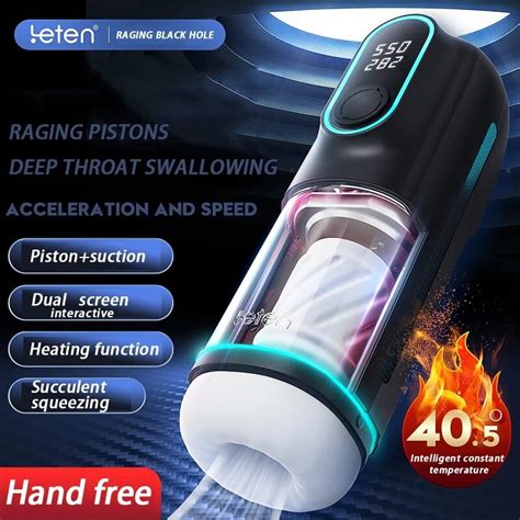 Leten Automatic Sucking Piston Telescopic Masturbation Cup For Men Deep