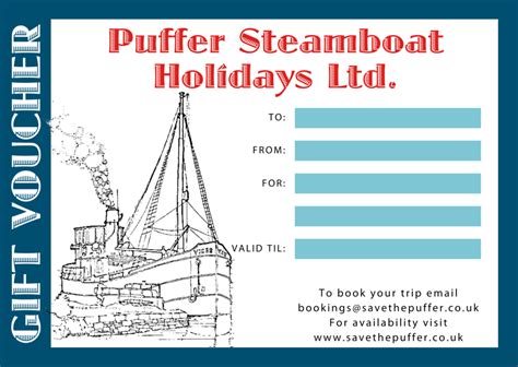 Give The Gift Of A Trip Aboard VIC 32 Puffer Steamboat Holidays