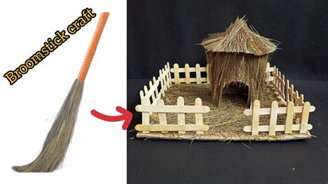 Beautiful House Making Idea With Waste Broomsticks Icecream Sticks