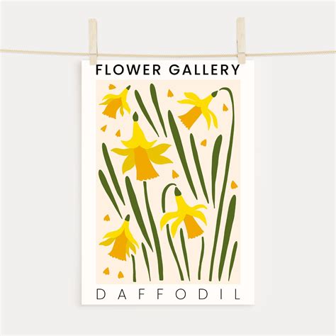 Daffodil Flower Gallery Print Yellow Daffodils Plant Print Etsy