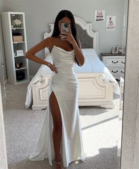 Off White Asymmetrical Satin Gown Xl Off White Artofit