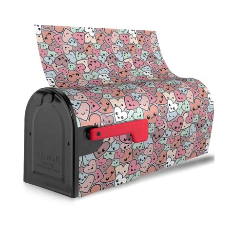 Bingfone Cartoon Hearts Magnetic Mailbox Cover Standard Size For Garden