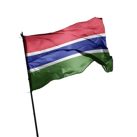 Bandera De Gambia Sobre Fondo Blanco Foto Premium