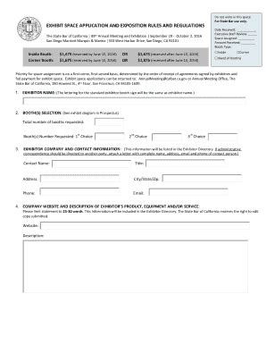 Fillable Online Calbar Ca Exhibit Space Application And Exposition