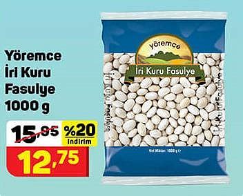 Yöremce İri Kuru Fasulye 1000 g İndirimde Market