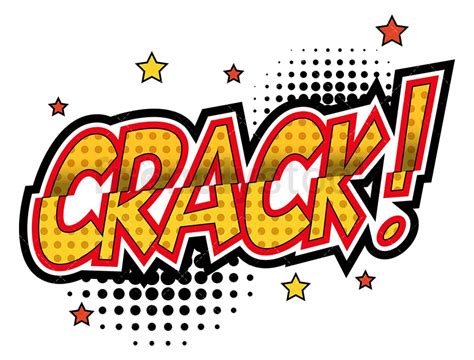 Crack Retro Comic Book Sound Effect Cartoon Clipart Vector Friendlystock