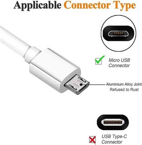 White Micro Usb Cable, Cable Size: 1 at Rs 99/piece in North 24 ...