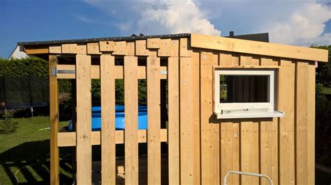 Holzschuppen Selber Bauen Schuppen Aus Holz In Boden Deckel Schalung