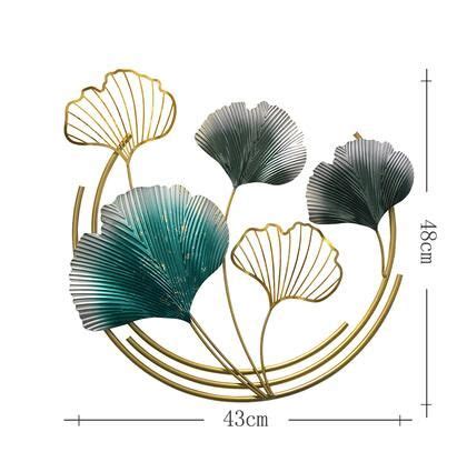 Modern Luxury Wrought Iron Ginkgo Leaf Wall Murals Home Livingroom Wall