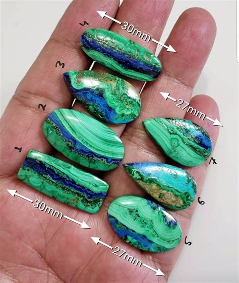 Fine Natural Azurite Malachite Cabochons Gemstone Cabochons