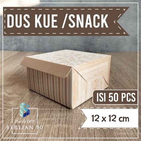 Jual Dus Kue 12 X 12 Cm Kardus Snack Box Isi 50 Pcs Dus Kertas