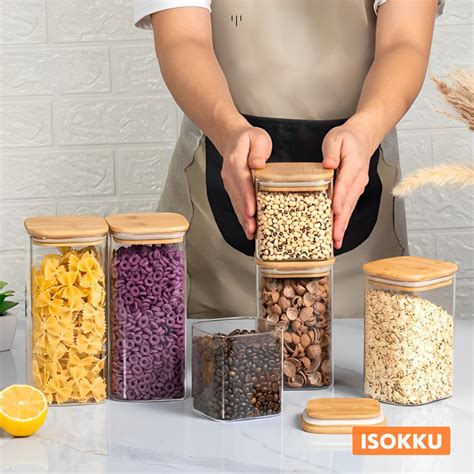 Jual ISOKKU Toples Kaca Kedap Udara Penyimpanan Makanan Ukuran Besar