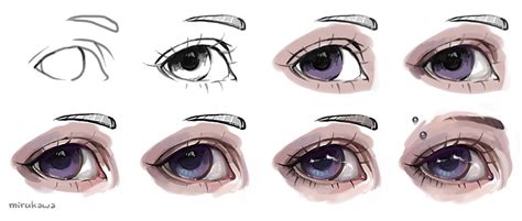 semi realistic anime art tutorial eye