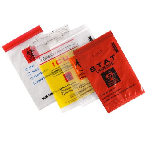 Transparent Plastic Zipper Medical Biohazard Specimen Bag Kangaroo