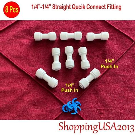 8 Pcs Quick Connect Straight Fittings 1 4 1 4 Push In Ro Water Filter