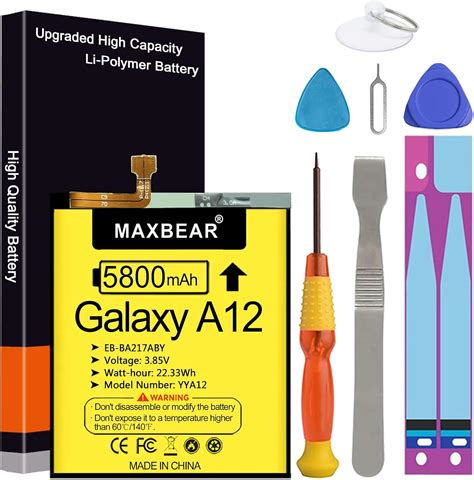 Maxbear Galaxy A12 Battery Upgraded 5800mah 3 85v Li Polymer Replacement Battery