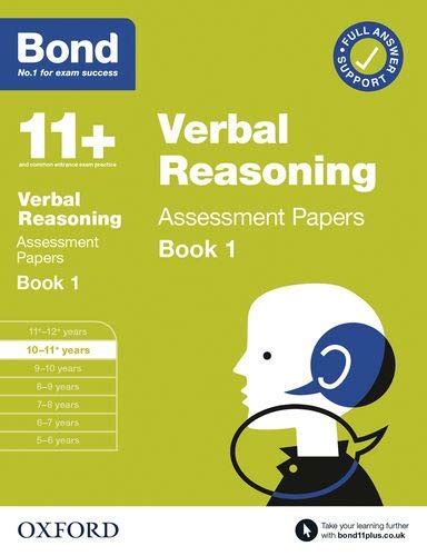 Bond 11 Verbal Reasoning Assessment Papers Age 1011 Years Book 1