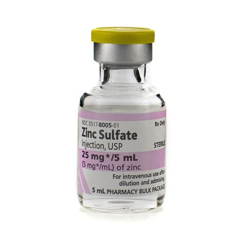 Zinc Sulfate Injection 5mgml Sdv 5ml Vial Mcguff Medical Products