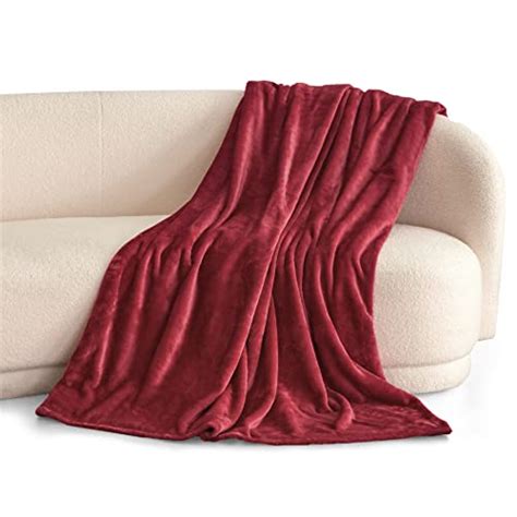 Bedsure Fleece Blankets King Size Burgundy Bed Blanket Soft