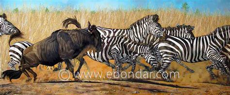 Zebra Stampede | Elena Bondar: Oil Painting on Canvas