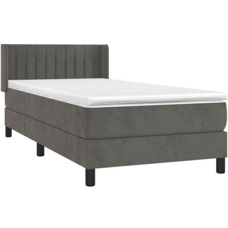 VidaXL Sommier Lattes De Lit Et Matelas Gris Fonc 80x200 Cm Velours