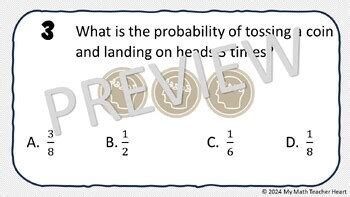 Probability EOG Review Questions Grade 7 Math Test Prep TPT