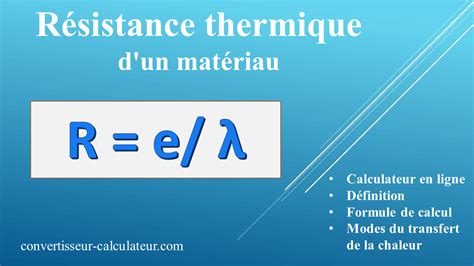 Calcul R Sistance Thermique D Un Mat Riau En Ligne