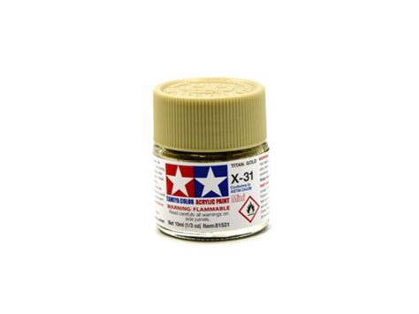 X 31 Titanium Gold metallic acrylic paint mini 10 ml Золотистый