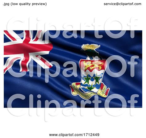 D Illustration Of The Flag Of The Cayman Islands Waving In The Wind By