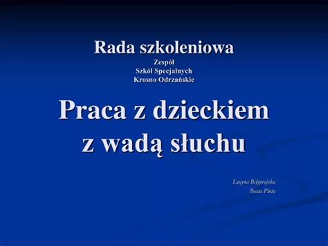 PPT Rada szkoleniowa Zespół Szkół Specjalnych Krosno Odrzańskie Praca