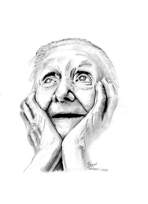 Old Women With Smiling Face Drawing | stickhealthcare.co.uk